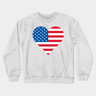 USA flag inside heart shape Crewneck Sweatshirt